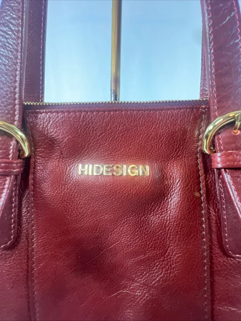 Hidesign Ersa 01 Red Leather Laptop Bag Women Work Tote Shoulder Briefcase Fits